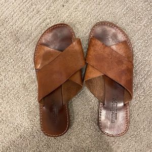 Sundance Made In Italy Slide Leather Sandals